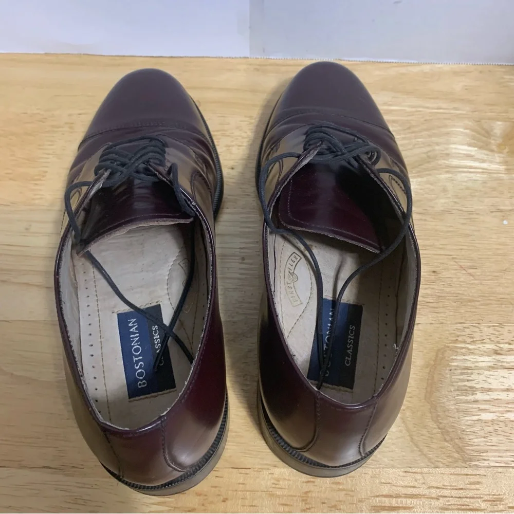 Bostonian Mens Classics Akron 20398 Burgundy Leather Oxford Dress Shoes Sz 8.5M‎